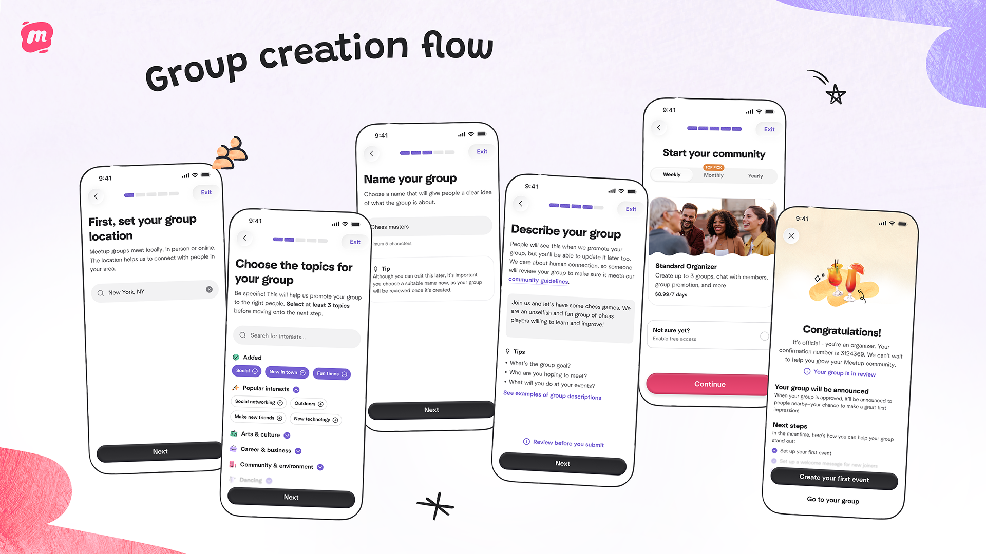 Group creation flow
