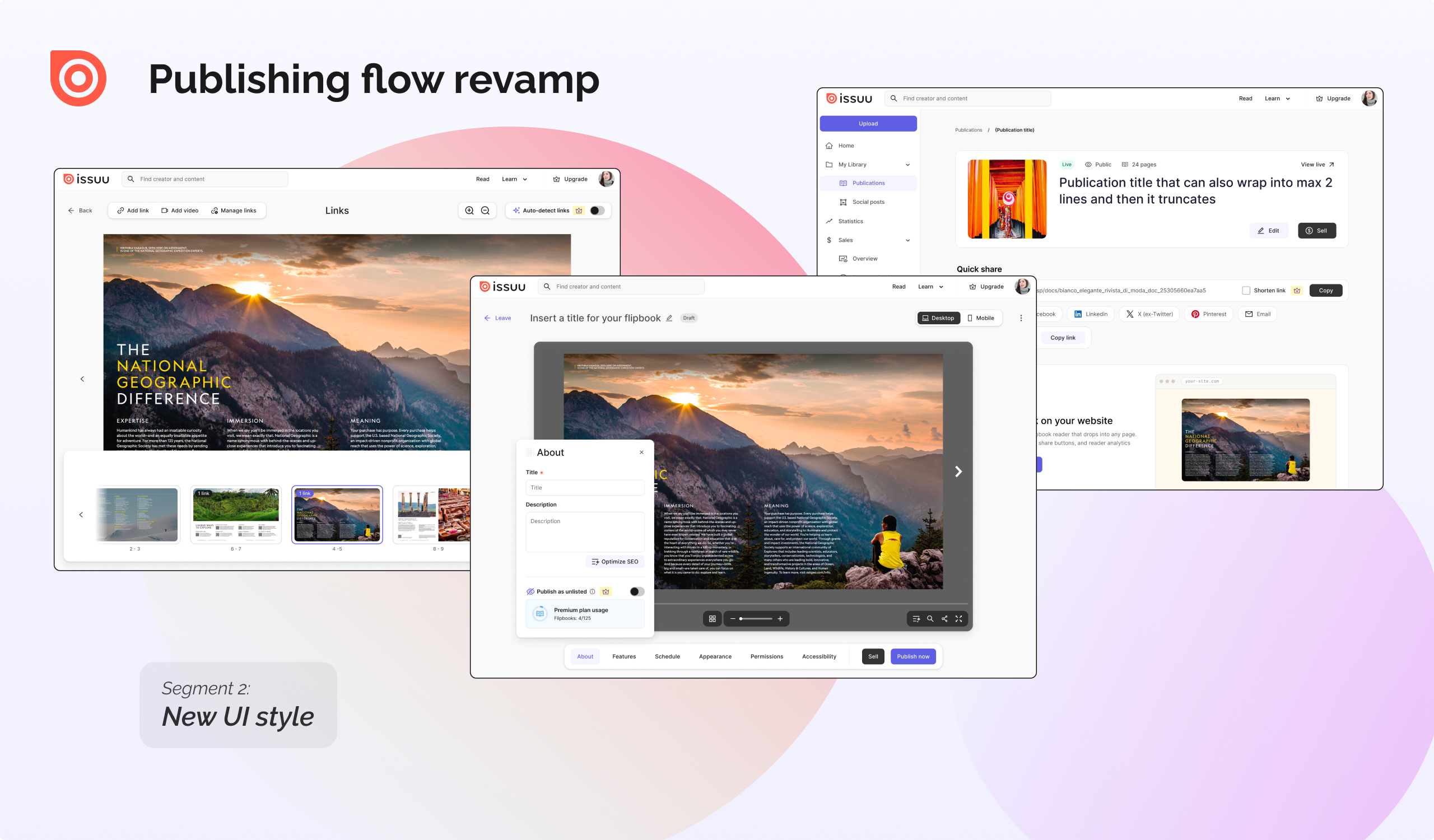 Publishing flow revamp, docked panel variant